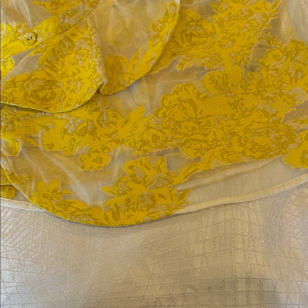 Self-Portrait Yellow Jacquard Floral Top - Picture 7 of 13